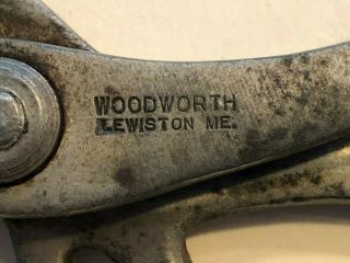 Vintage Tire Chain Pliers Patented By Donald Woodworth Marked " Lewiston Me.  "