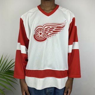 Vintage Detroit Red Wings Ccm Hockey Jersey Size Mens Large 90s