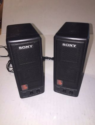 Vintage Sony Srs - 55 Portable Powered Amplified Active Speakers Walkman Cd Player