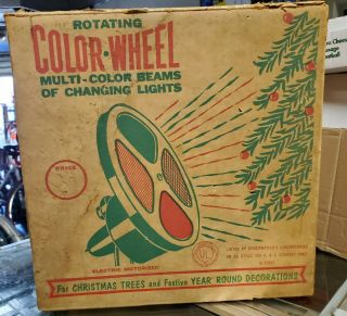 Vintage Gem 12 " Rotating Magic Color Wheel Christmas Tree Light No.  55 W/ Box