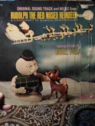 Vintage Coliectible Burl Ives Rudolph The Red - Nosed Reindeer Vinyl Lp - Vg,