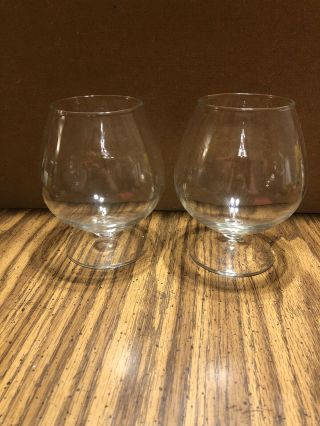Vintage Cognac Brandy Snifter Whishey Glasses Set Of 2 - 5.  75” Tall