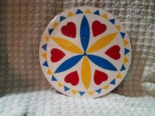 7 1/2 " Hex Sign For Love,  Conestoga Crafts,  Blue,  Yellow & Red