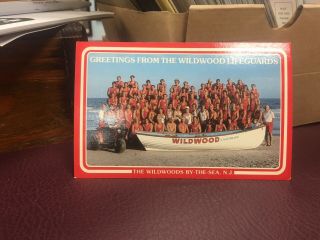 Vintage 1980s Wildwood Nj Beach Patrol Lifeguards Postcard