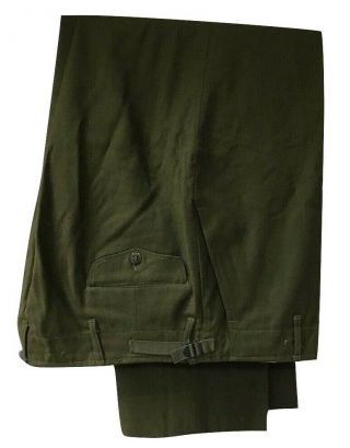 Vintage Korean War Us Army Dated 1953 Field Trousers Wool Pant Large