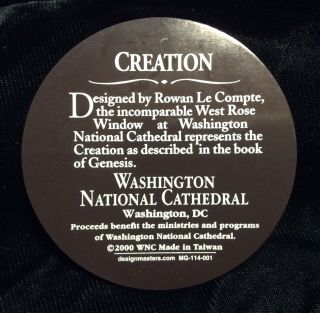Washington National Cathedral West Creation Rose Stain Glass Window 2000souvenir 2