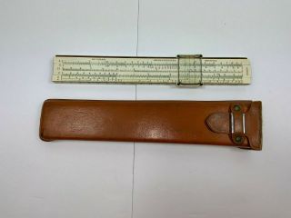 Vintage Keuffel & Esser N4133 Electrical Slide Rule 8 " With Leather Case