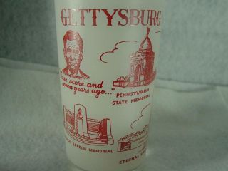 Vintage Frosted Souvenir Glass Gettysburg National Shrine