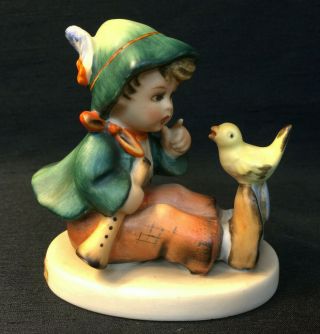 Vintage Goebel Hummel Porcelain Figurine Singing Lesson Boy W/ Bird 63 Tmk3