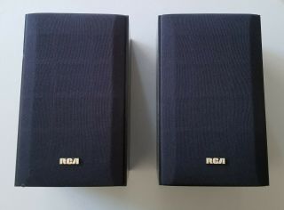 Pair Vintage Rca Radio Shack 40 - 5022 Bookshelf Speakers Black Wood