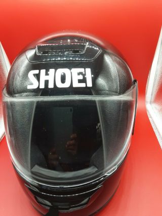 Vintage Shoei Rfr Gloss Black Motorcycle Helmet Size L