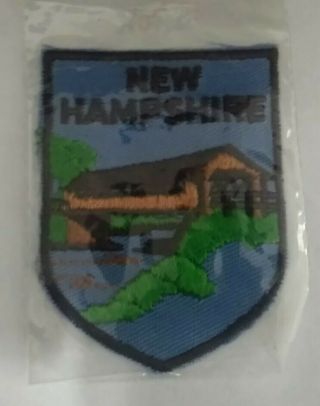 Nip Hampshire Covered Bridge Iron On Patch Badge Souvenir (open Pkge)