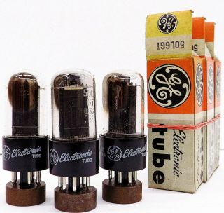 Trio Of N.  O.  S Vintage General Electric 50l6gt Vacuum Tubes W/matching Codes