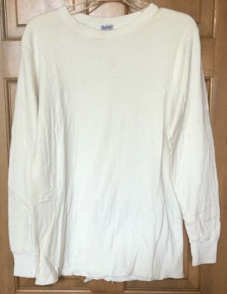 Mens Duofold Two Layer Fabric Long Sleeve Crew Neck Base Layer Sz L Vintage Euc
