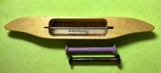Vintage Nilus Leclerc 11.  5” Boat Shuttle With 2 Bobbins 50,  Years Old C