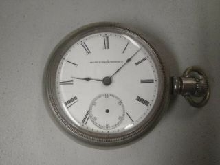 Vintage 1881 18s 7j Elgin Pocket Watch Lever Set Gr 6 Mod 4 Class 6 832329 Runs