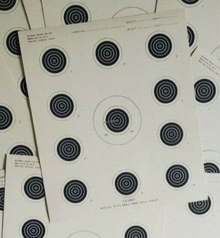 175 Large Vintage Us Army Shooting Targets 50 Ft Bore Rifle Hunting Paper