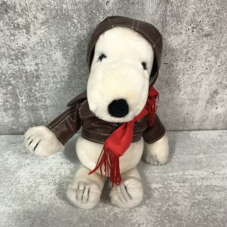 Vtg 1968 Snoopy Plush United Feature Syndicate 12” 2 Outfits Red Baron Aviator