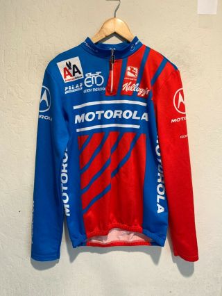 Vintage Team Motorola Eddy Merckx Long Sleeve Cycling Jersey Size M/l Giordana