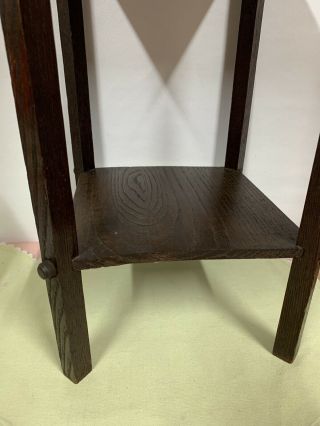 VINTAGE WOODEN PLANT STAND SMALL ACCENT TABLE 17” MCM HOME DECOR 3