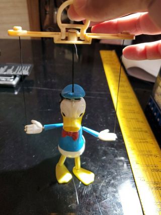 Vintage Disney Donald Duck Marionette String Puppet Toy Plastic Old