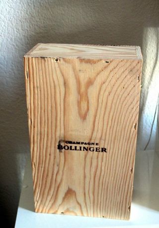 Vintage Bollinger French Champagne Wood Box Case For 2 Bottles