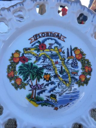 Vintage Souvenir Plate Florida 1950’s