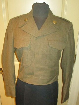 Vintage Post Ww2 Us Army Uniform Ike Jacket Size 36s 1950 Date