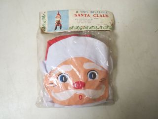 Vintage 1960s Inflatable Toy Santa Claus Christmas Toy Blow - Up Big Mip