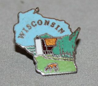 Vintage Wisconsin Shape Lapel Pin