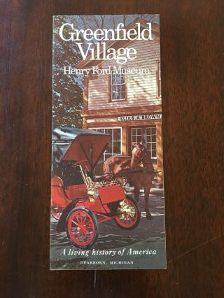 Vintage Henry Ford Museum Greenfield Village Brochure Dearborn Michigan