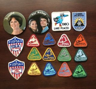 Vintage Figure Skating / Ice Skating Patches/badges & 2 Buttons