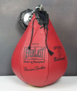 Vintage Everlast Speed Bag Leather Usa Made 4 Lbs.  Gyro Balanced Boxing