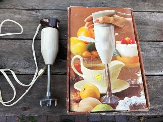 Vintage Bamix Hand Mixer Esge Made In Switzerland W Box Inst.