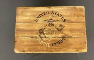 Vintage Editions United States Marine Corps CPL Bombard Wooden Chest 10x12x18.  5 