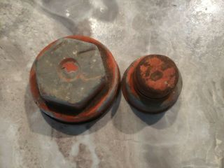 Vintage Metal 2 Caps For 5 Gallon Gas Oil Can Double Single Screw On Lids