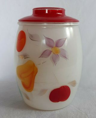 Vintage Bartlett Collins Cookie Jar Red Lid 8 1/4 " Tall