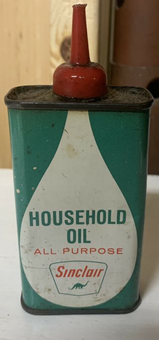 Vintage Sinclair Household Oil Tin Can 4 Oz Made In Usa - Empty