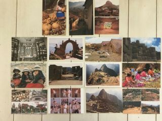Set Of 15 Vintage Postcards Peru Machu Picchu Cusco Lake Titicaca Unposted Blank