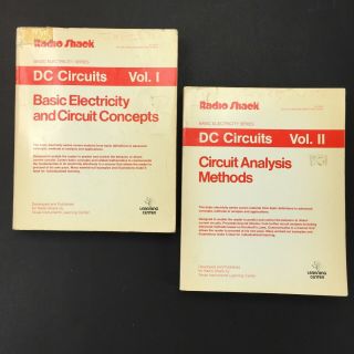 Vintage Radio Shack Dc Circuits Volume 1 & 2 - Basic Electricity Series,  1979