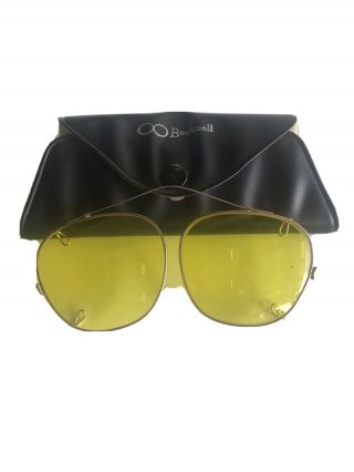 Vintage Bushnell Shooting Clip On Yellow Lenses Glasses