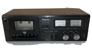 Vintage Panasonic 607 Stereo Cassette Deck Player Simulated Wood Cabinet - Japan