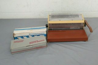Vintage Gebco General Binding Corporation Combo Binding Machine Plastic Bindings
