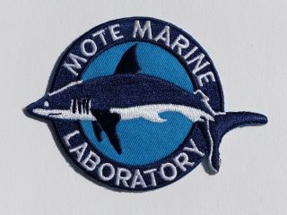 Vintage Mote Marine Laboratory Aquarium Plastic Bak Patch Sarasota Florida Shark