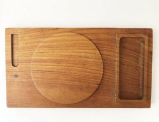 Vintage Mid Century Modern Teak Wood Serving Platter Cheese Cutting Board Tray