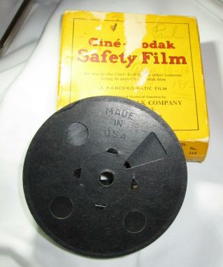 Vtg 16 mm HOME MOVIE FILM Cine - Kodak Film 1942 BOY & DOG 4” spool B&W 3