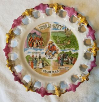 Vintage Franklin,  Nc Advertising Collectors Porcelain Wall Plate W/ Lattice Edge