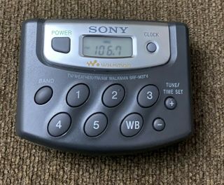 Vintage Sony Walkman Srf - M37v Am/fm Weather W/ Belt Clip And