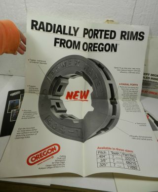 Vintage Oregon Chainsaw Advertising Packet Sign Poster Decal Display 1970 