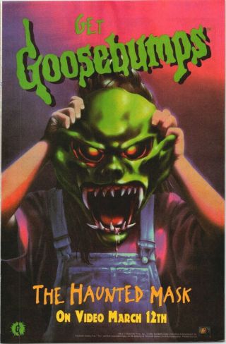 Goosebumps Haunted Mask Movie Video Promo 1996 Vintage Print Ad